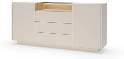 Image de Commode, beige et chêne Cremona, 176,4 x 83 x 39,5 cm