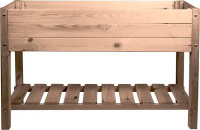 Produktbild von mgc24 Hochbeet Massiv L 118x40x78cm Kiefernholz dunkelbraun