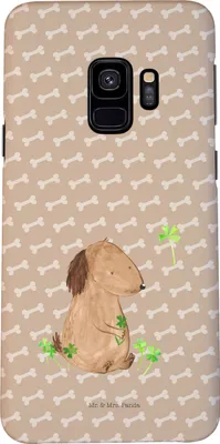 Produktbild von Mr. & Mrs. Panda Samsung Galaxy S9 Handyhülle Hund Kleeblatt - Hundeglück - Geschenk, Hülle, Smartphone, Handy Schutzhülle, Cover, Glück, Entspannt, Sprüche, Viel