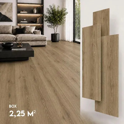 Produktbild von SPC Klick Vinylboden 5mm mit Trittschalldämmung wasserfest Holzdekor – Designboden für Renovierung und Wohnräume