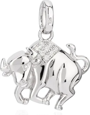 Produktbild von Kettenanhänger Sternzeichen Stier 925 Silber Zirkonia Weiß Horoskop Zodiak