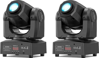 Produktbild von Beweglicher Kopflicht, 60W LED, DMX-Steuerung, ZQ02100-2Stück, EU-Stecker, ZQ02100-2Stück, EU-Stecker