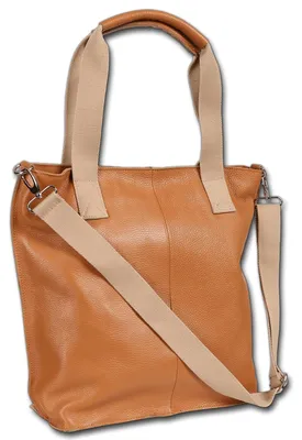 Produktbild von Toscanto Damen Schultertasche Shopper Leder Tasche braun tan D3OTT161SC