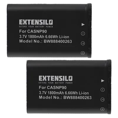 Produktbild von EXTENSILO 2x Akku kompatibel mit Casio Exilim EX-Z2000VT Kamera (1800mAh, 3,7V, Li-Ion)
