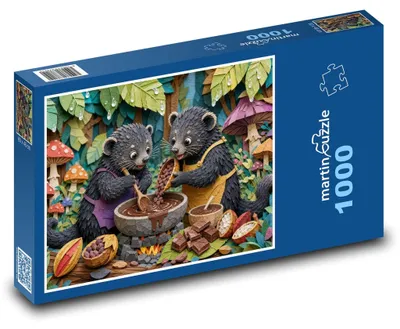 Obrázok produktu pre Puzzle 1000 Binturongovia a čokoláda - martinpuzzle
