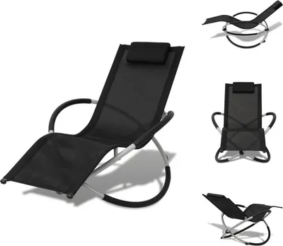 Produktbild von vidaXL Sonnenliege Geometrisch Outdoor Stahl Schwarz und Grau - Sonnenliegen