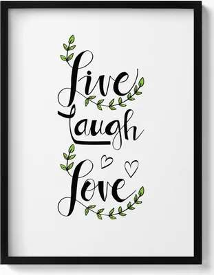 Produktbild von Dekorative Hausaufschrift „Live laugh love“– Wandbild mit Rahmen – Gerahmtes Bild  – Wanddekoration – 60x80 cm –  Schwarz Rahmen