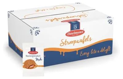 Produktbild von Daelmans Midi Caramel Stroopwafels 150 Stück – Holländische Karamellwaffeln mit echter Butter, einzeln verpackt
