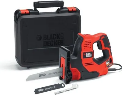 Image de Scie Égoïne Électrique BLACK+DECKER RS890K-QS, 500W, Course 23mm, Autoselect, Coffret + 3 Lames