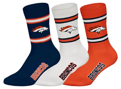 Produktbild von NFL Denver Broncos 3pk Huddle Crew Socks 39/42 Nny/Wht/Org Fanzone Artikel