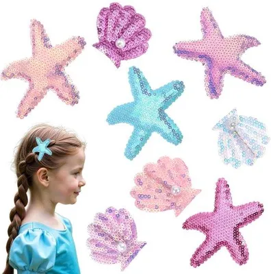 Produktbild von Bunte Haarspangen mit Muscheln Glitter