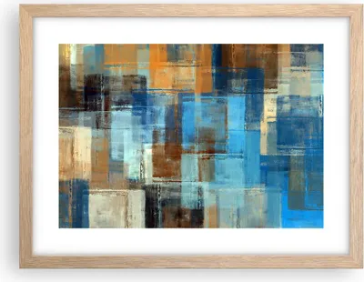 Produktbild von Gerahmtes Poster - Rahmen in heller Eiche - Abstraktion modern - 40x30 cm - Wand Bild - Wanddeko - Wandbilder - Wandposter - Bilderrahmen - Bilder - Kunstdruck - Wandbild - P2NAA40x30-3418