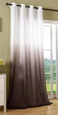 Produktbild von Vorhang blickdicht Farbverlauf Schal mit Ösen Gardine Microsatin Microfaser lichtdurchlässig, 245x140, Braun, 20425