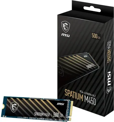 Produktbild von MSI Spatium M450 PCIe 4.0 NVMe M.2 500GB, 500 GB, M.2, 3600 MB/s