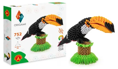 Produktbild von ALEXANDER 3D Origami Tukan Kreativ-Set für Kinder