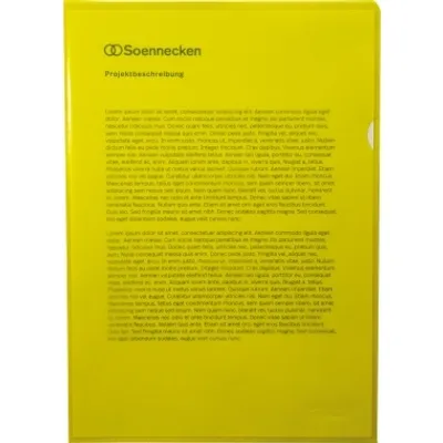 Produktbild von Soennecken Sichthülle 1512 DIN A4 PP gelb 100 St./Pack.