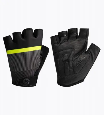 Produktbild von Rogelli Hero II Herren Fahrradhandschuhe Schwarz Gelb