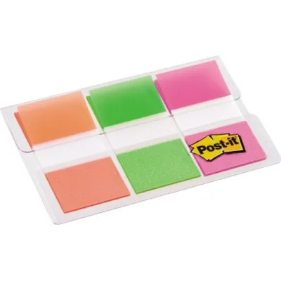 Image de Post-it bande adhésive Index, 25,4 x 43,2 mm, 3 couleurs