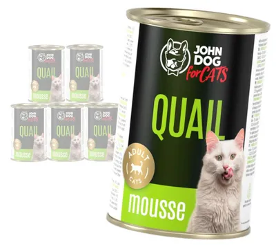 Zdjęcie produktu dla John Dog for Cats Mus z Przepiórką 6x400g Bezzbożowa Mokra Karma Dla Kota