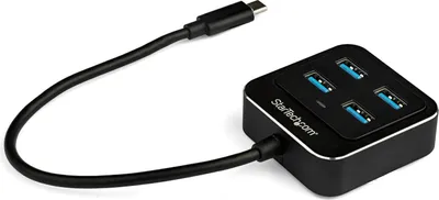 Obrázek produktu pro StarTech.com HB31C4AB, USB 3.2 Gen 2 (3.1 Gen 2) Type-C, USB 3.2 Gen 2 (3.1 Gen 2) Type-A, 10000 Mbit/s, Černá, Hliník, Plast, Výkon
