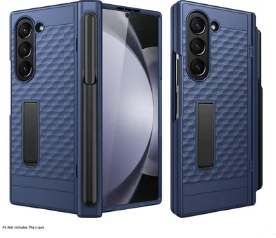 Produktbild von Handyhülle für Samsung Galaxy Z Fold 6 Militärischer Hülle mit Displayschutzfolie und Stiftschlitz, Scharnierschutz, Ständer Blau