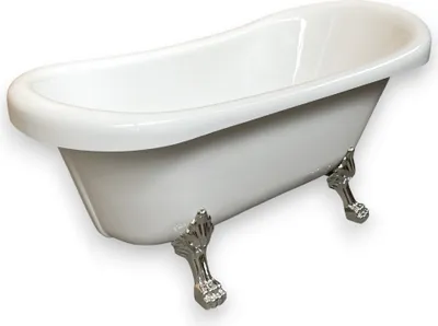 Produktbild von Freistehende Badewanne Acryl Antik Nostalgie Standarmatur Silber Badezimmer Modell MARGHERITA