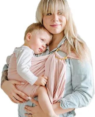 Productafbeelding van Ibenzoa® Ringsling voor baby's, gemaakt van 100% biologische katoen (kbA) – ademend draagdoek voor pasgeborenen tot ongeveer 15 kg, biedt natuurlijke ondersteuning, inclusief instructie