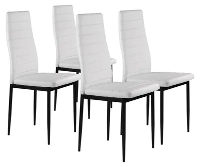 Imagen del producto de Sillas tapizadas, juego de 4 sillas para comedor, color blanco, marca ModernHome