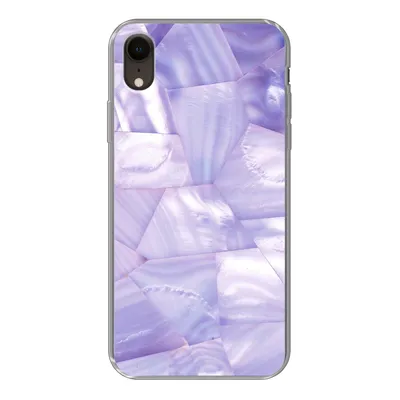 Produktbild von MuchoWow® Handyhülle Schutzhülle Hülle für iPhone XR Naturstein - Muster - Perlmutt Silikon Softcase Handy Hülle - Schutzdeckel