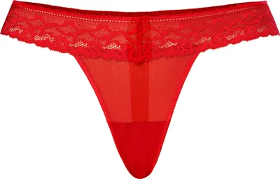 Produktbild von Teyli Mesh Tanga mit floraler Spitze Leo Female 302 rot S