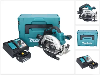Zdjęcie produktu dla Makita DHS 661 RT1J Akumulatorowa ręczna pilarka tarczowa 18 V 165 mm bezszczotkowa + 1x akumulator 5,0 Ah + ładowarka + Makpac