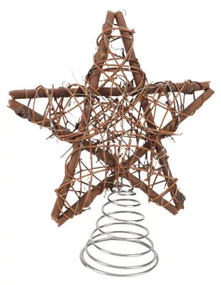 Holzstern Baumtopper mit Licht, 29 cm, 220 g, Weihnachtsdeko