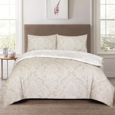 Produktbild von Einzel Bettbezug Set mit Kissenbezug und Spannbettlaken in Beige