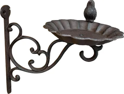 Immagine prodotto di Exner | Vaschetta per uccelli da parete in ghisa - 22 cm - Decorativa con figura di uccello - Vaschetta per uccelli - Decorazione da giardino