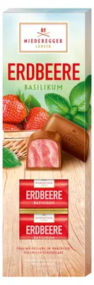 Niederegger Erdbeere Basilikum in Vollmilch-Schokolade Packung 100g