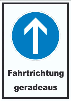 Produktbild von Aufkleber Fahrtrichtung geradeaus A1 (594x841mm)