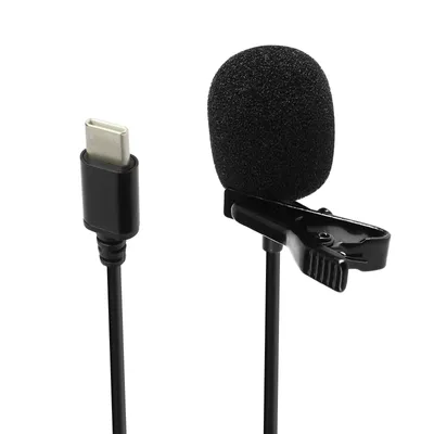 Zdjęcie produktu dla Mikrofon krawatowy ze złączem USB-C, z osłoną przeciwwietrzną o długości 1,5 m, Puluz