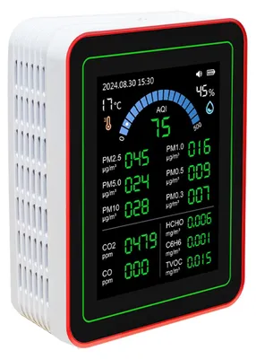 Luftqualitätsmessgerät mit CO₂, TVOC, HCHO, PM2.5, PM10, LCD