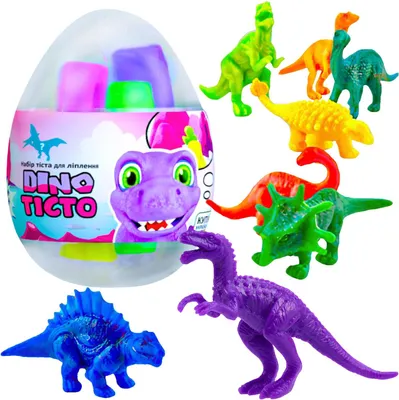 Zdjęcie produktu dla Jajo Dinozaura Figurka Piankolina Lekka Puszysta Plastelina 4 Kolory 41121