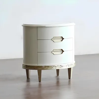 Image de Table de chevet, table, console, chambre, commode, table d'appoint, bois, ovale