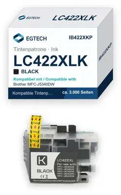Produktbild von Tinte kompatibel mit Brother LC422XLK MFC-J5340DW MFC-J5345DW MFC-J5740DW