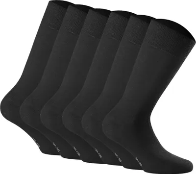 Produktbild von Rohner Basic Uni Socken, 6er Pack - Baumwolle II, Kurzsocken, Basic, einfarbig Schwarz 47-50 (11.5-14.5)