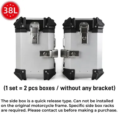 Produktbild von Motorrad-Seitenkoffer - Aluminiumkoffer - 38 l - 2 Stück - Wasserdicht - Schnellverschluss - Normalstil-S