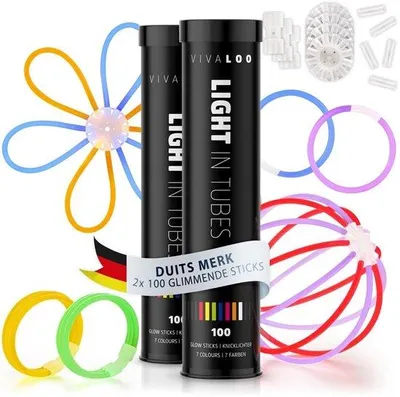 Productafbeelding van Set van 200 Neon Glowsticks voor Feesten
