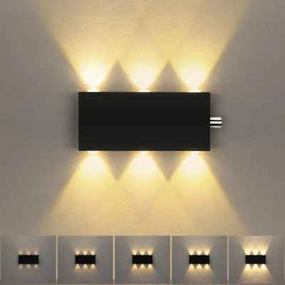 LED-Wandleuchte schwarz, dimmbar, 6W, 600lm, 3000K, Alu, 18x8x3 cm
