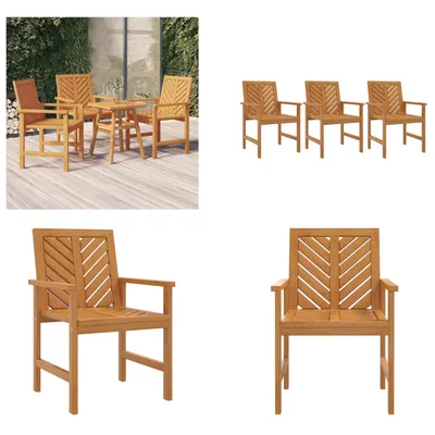 Produktbild von vidaXL Garten Essstühle 3 Stk. Massivholz Akazie - Garten Essstuhl - Garten Essstühle - Esszimmerstuhl - Gartenstuhl