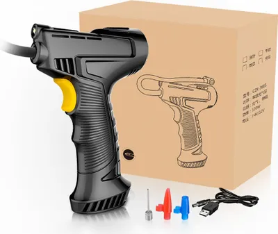 Image de compresseur d'air rechargeable 120w Pompe gonflable portable numérique pour voiture, vélo et balles Noir