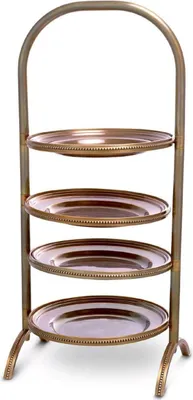 Produktbild von Casa Padrino Luxus Etagere mit Tragegriff Vintage Messing 21 x 18,5 x H. 47,5 cm - Gastronomie Accessoires - Restaurant Accessoires - Hotel Accessoires - Luxus Accessoires - Luxus Qualität