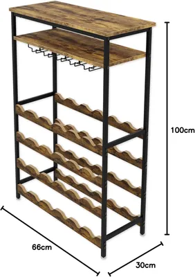 Obrázok produktu pre Lenmar, kovový stojan na víno, na fľaše, LOFT 2-24, 100 x 60 x 30 cm, 24 fliaš, víno, stojan na fľaše, pivničný stojan, regál, držiak na fľaše, robustné skladovanie vína