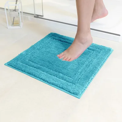 Produktbild von Rutschfeste Badmatte für Badezimmer und Dusche, Petrol-Türkis, 45x45 cm
